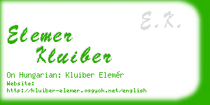 elemer kluiber business card